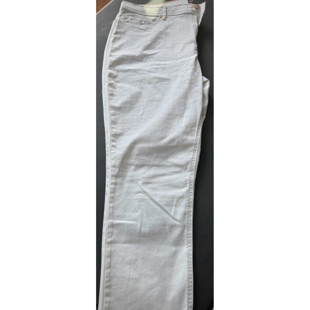 Lee Modern Series Women's Capri Jeans White Denim Cotton Blend Midrise Size 12